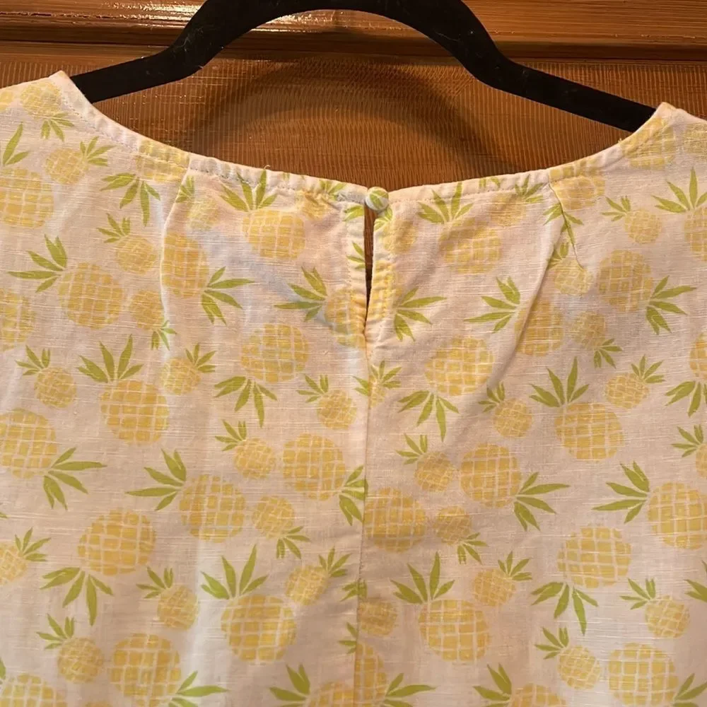 J. Crew Pineapple Print Linen Top XS